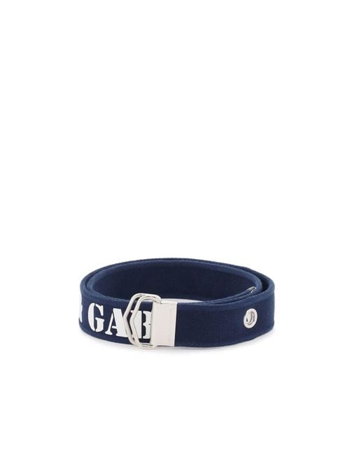 Dolce & Gabbana Blue "logo Tape Belt In Ribbon for men