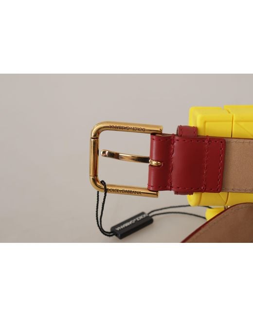Dolce & Gabbana Black Elegant Leather Engraved Buckle Belt