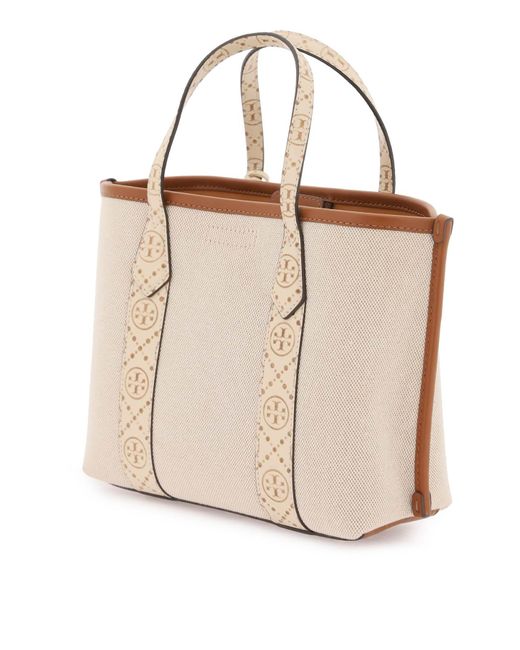Tory Burch Natural Small Canvas Perry Shopping Bag