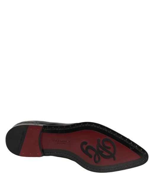 Dolce & Gabbana Black Embellished Derby Dress Formal Shoes for men