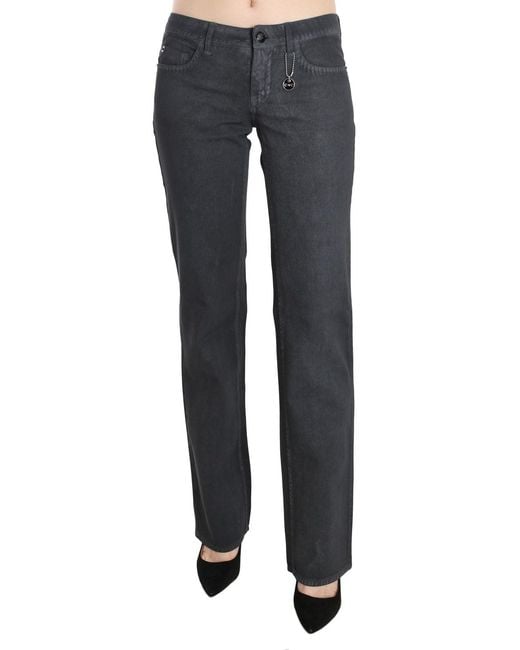 CoSTUME NATIONAL Black Gray Low Waist Straight Denim Pants Jeans
