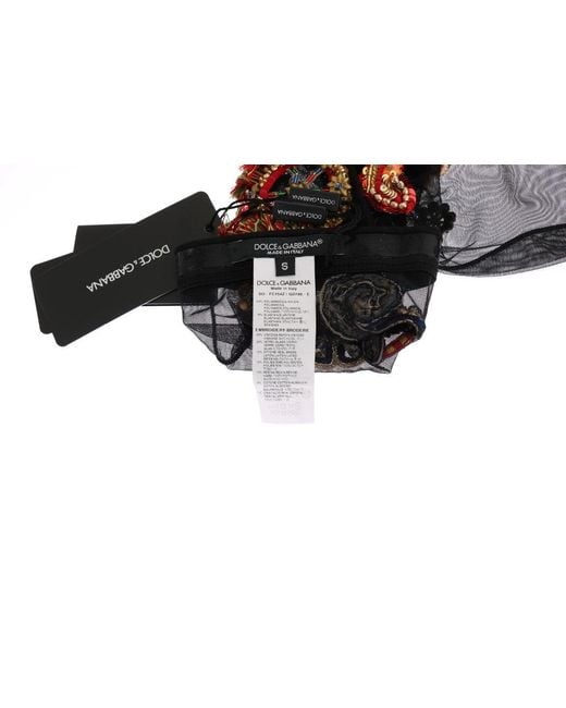 Dolce & Gabbana Black Stretch Carretto Crystal Socks