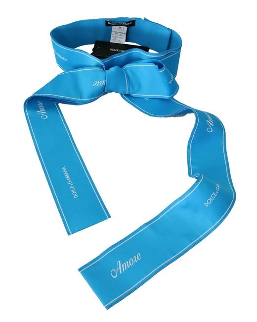 Dolce & Gabbana Blue Elegant Bow Snap Waist Belt