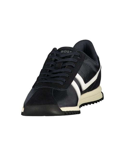 Boss Black Blue Polyurethane Men's Sneaker for men