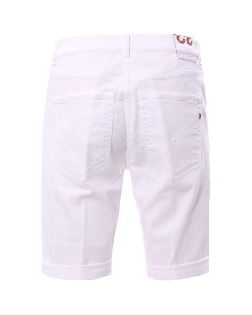Dondup White Chic Stretch Cotton Bermuda Shorts for men