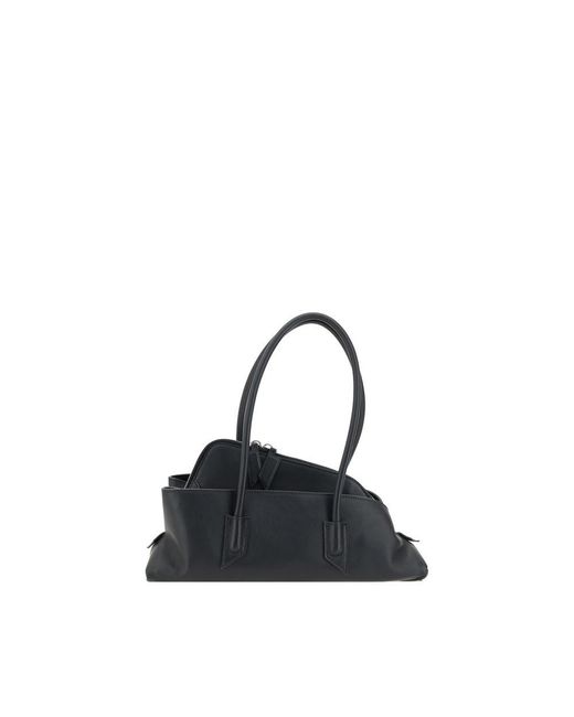 The Attico Black Calf Leather Bos Taurus Shoulder Bag