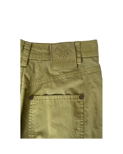 MR & MRS Green Cotton Shorts
