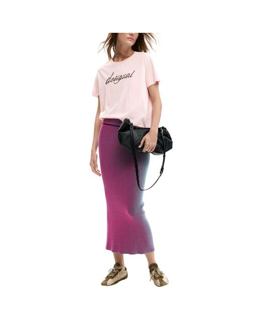 Desigual Pink Cotton T-Shirt