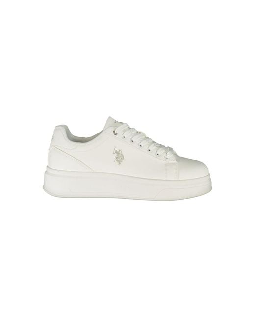 U.S. POLO ASSN. White Bianco Polyurethane Uomo Sneaker for men