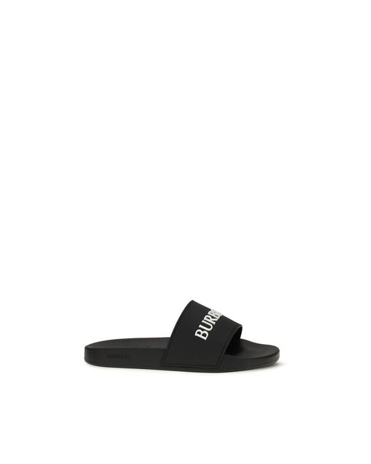Burberry Black Rubber Slippers