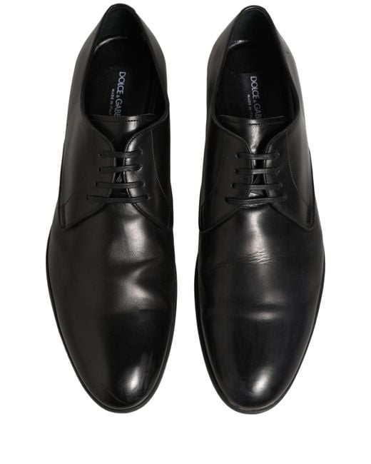 Dolce & Gabbana Dress Black Leather Lace Up Derby Shoes for men