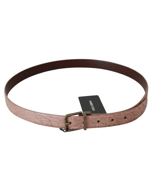 Dolce & Gabbana Black Exotic Skin Buckle Leather Belt for men