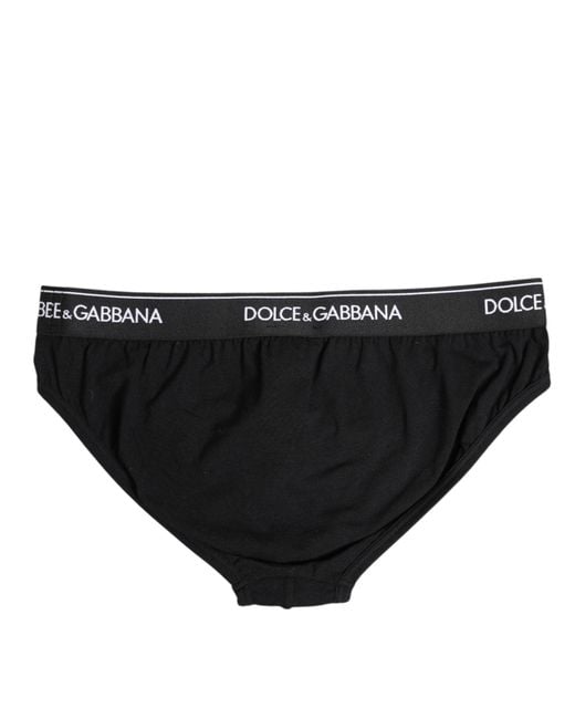 Dolce & Gabbana Black Cotton Stretch Regular Brief Underwear for men