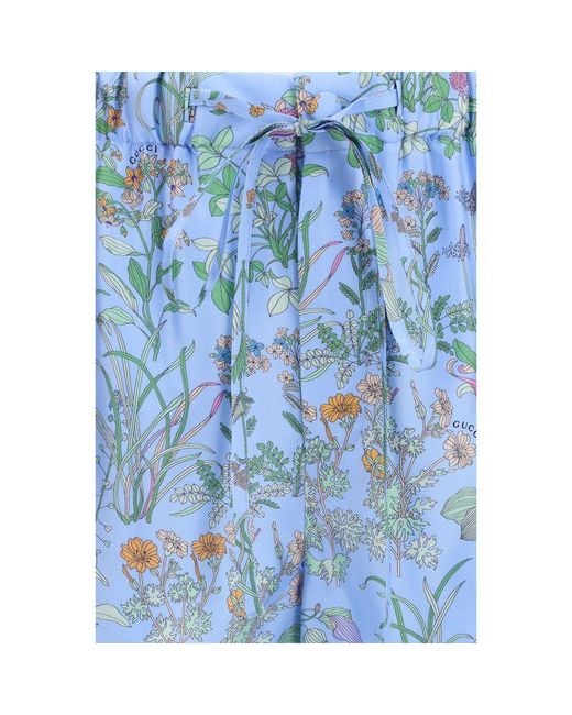 Gucci Blue Silk Bermuda Shorts