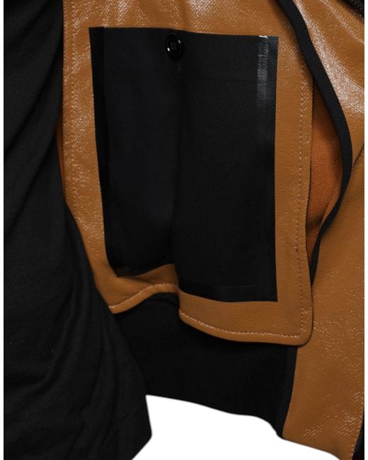 Dolce & Gabbana Brown Leather Jackets for men