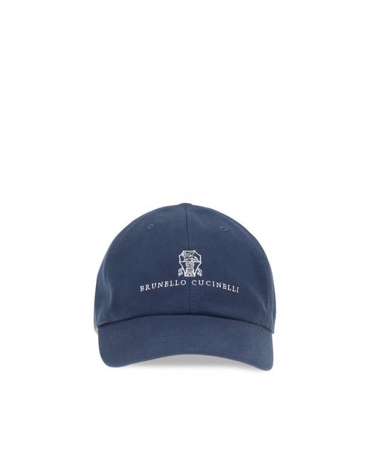 Brunello Cucinelli Blue Cotton Cap (baseball Hat) for men