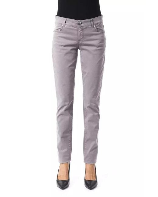 Byblos Gray Chic Cotton Blend Pants