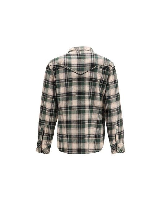 P.A.R.O.S.H. Gray Bicolor Cotton Pattern Shirt