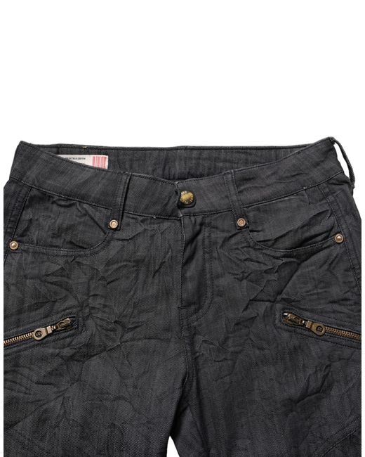 Plein Sud Black Cotton Mid Waist Skinny Denim Jeans