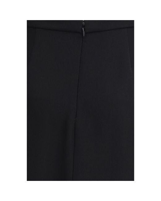 Valentino Garavani Black Silk Long Skirt