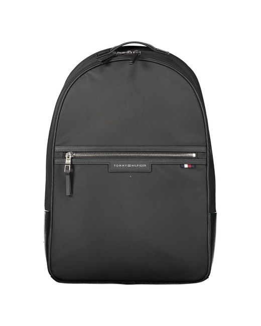 Tommy Hilfiger Black Elegant Laptop Backpack With Contrasting Details for men