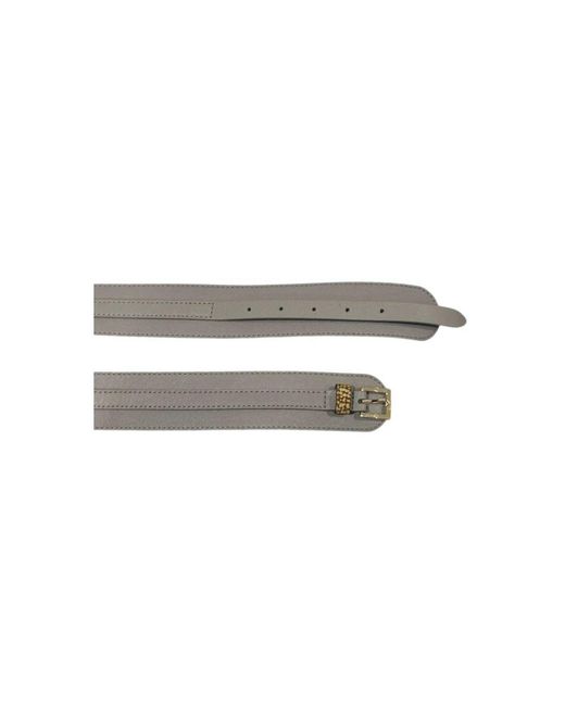 Borbonese Genuine Leather Belt with Classic Design Women Gray Belts Borbonese Women main image 3