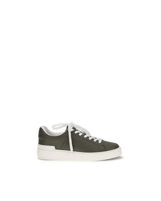 Balmain Green Bicolor Calf Leather Bos Taurus Sneakers for men