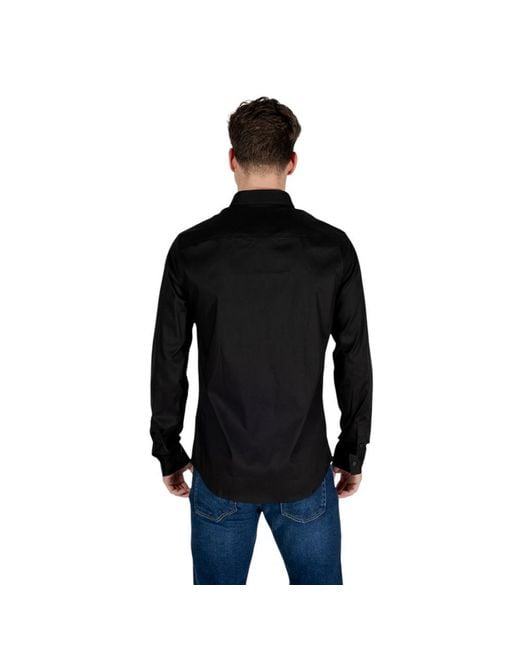 ARMANI EXCHANGE Black Lyocell Shirt for men