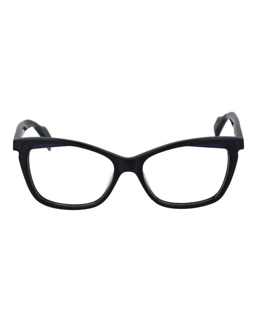 Yohji Yamamoto Black Blue Plastic Glasses (frames) for men