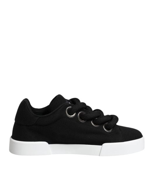 Dolce & Gabbana Black Lowtop Canvas Sneakers