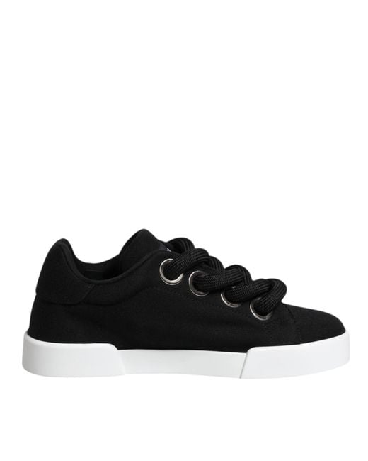 Dolce & Gabbana Black Lowtop Canvas Sneakers
