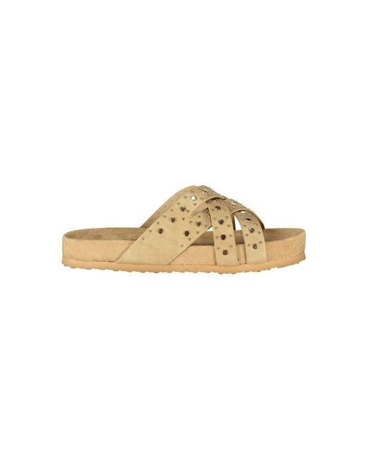 Laura Biagiotti Metallic Beige Polyurethane S Sandal