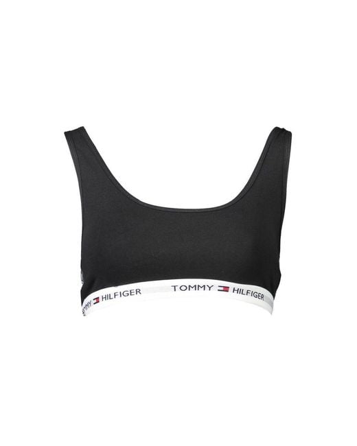 Tommy Hilfiger Black Cotton Sports Bra