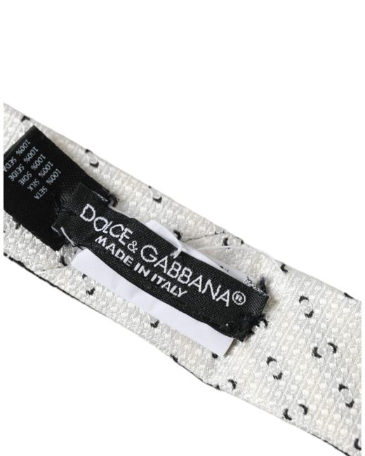 Dolce & Gabbana Black Patterned Adjustable Tie for men