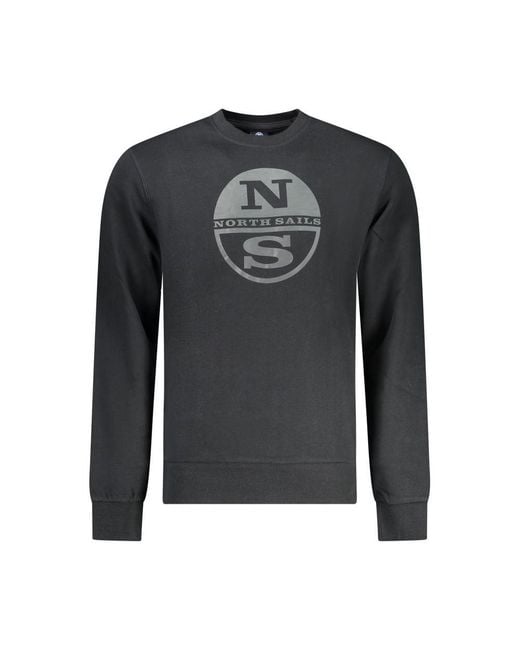 North Sails Black Cotton Sweatshirt for men