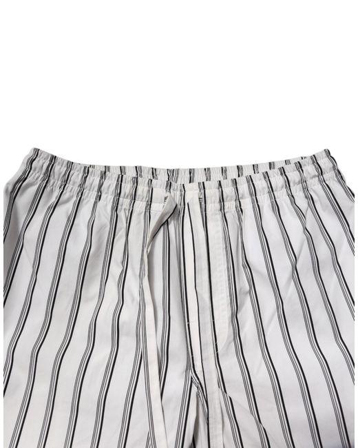Dolce & Gabbana Gray Stripes Cotton Pajama Set Sleepwear for men