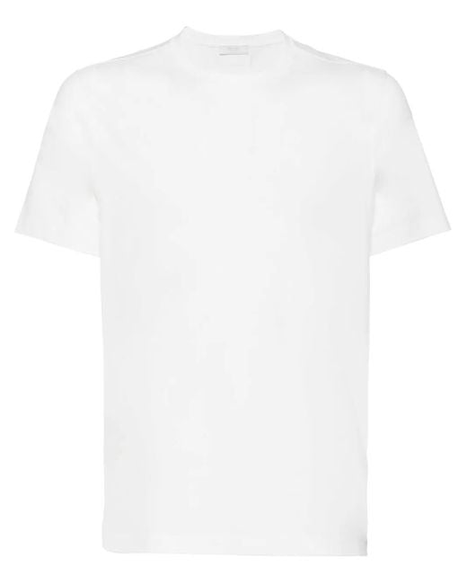 Prada Black Logo-Embroidered Cotton T-Shirt for men