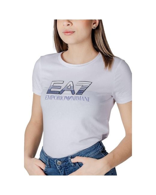 EA7 Blue Cotton T-Shirt
