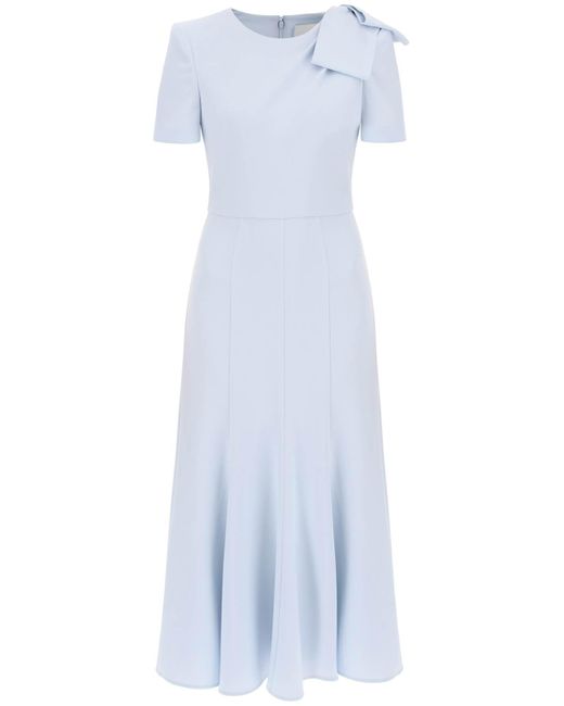 Roland Mouret White Short-Sleeved Midi Dress