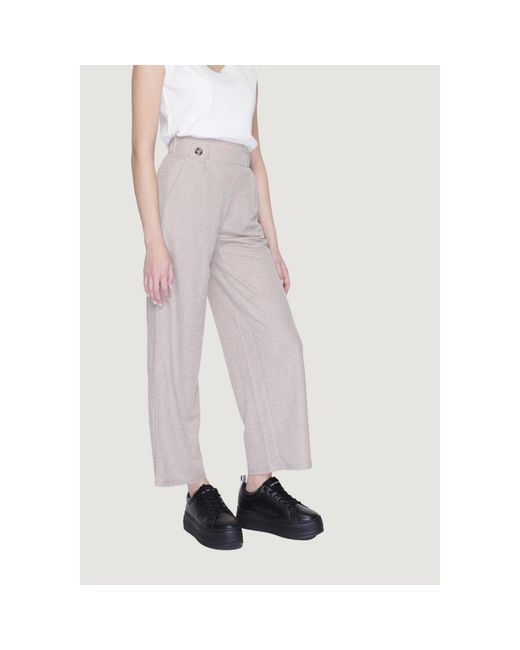 Jacqueline De Yong Pink Gray Viscose Casual Pants