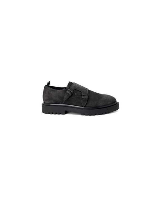 Antony Morato Black Leather Flat Boots for men