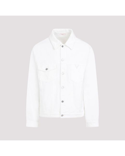 Valentino White Ivory Denim Jacket for men