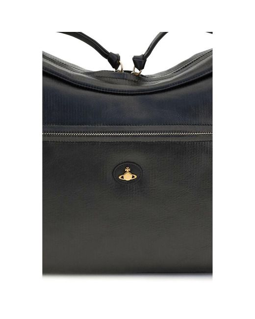 Vivienne Westwood Black Calf Leather Bos Taurus Shoulder Bag