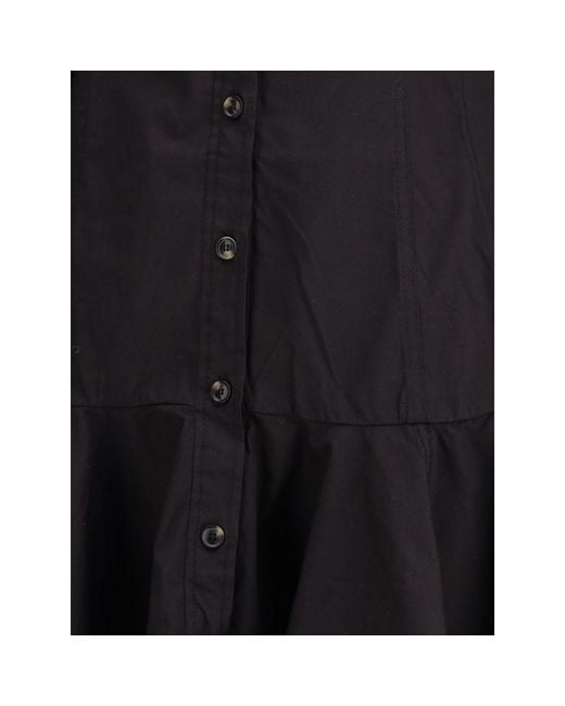 Ganni Black Short Chemisier Dress