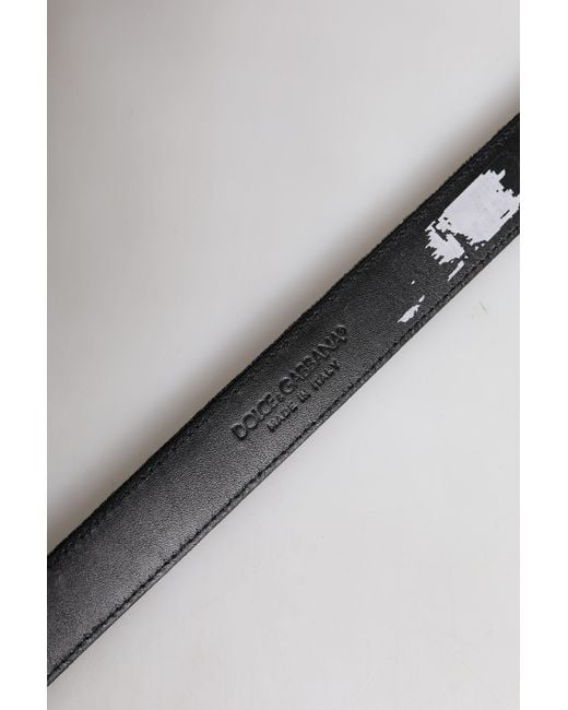 Dolce & Gabbana Black Leather Metal Buckle Classic Belt for men
