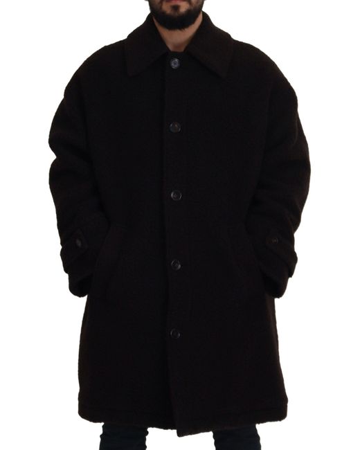 Dolce & Gabbana Black Elegant Alpaca Wool Blend Jacket for men