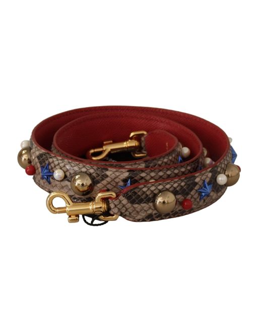 Dolce & Gabbana Red Elegant Python Leather Shoulder Strap
