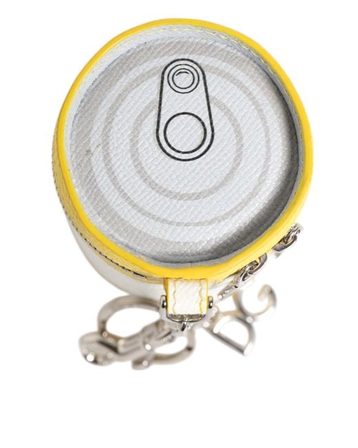 Dolce & Gabbana Gray Amore Leather Multicolor Bag Charm Coin Case Keychain Keyring