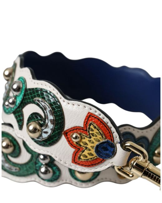 Dolce & Gabbana Blue Leather Handbag Belt Accessory Shoulder Strap