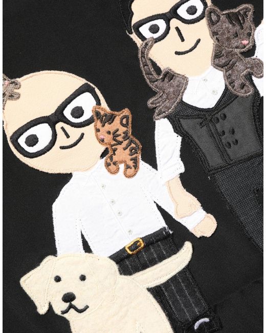 Dolce & Gabbana Black #dgfamily Silk Blouse Top